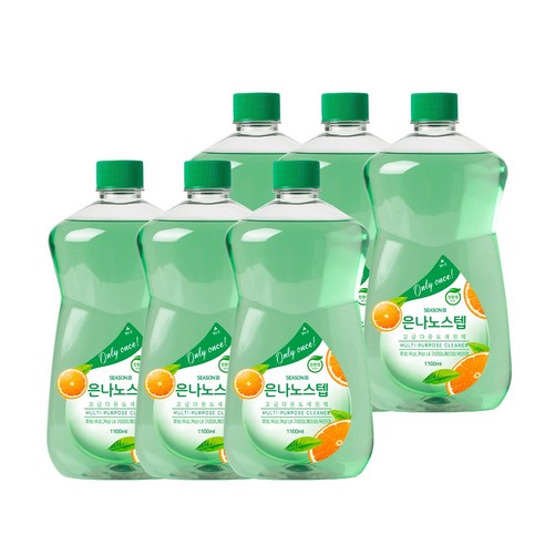 은나노스텝세정제3 [알뜰리필세트] 은나노스텝 시즌3 다용도, 6개, 1100ml
