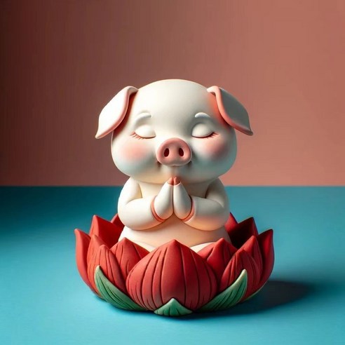 연화대에 앉고 있는 십이지 동물 일러스트 3D보석십자수 diy세트 고급 전체십자수 집콕취미세트 용띠 돼지띠 쥐띠 뱀띠 호랑이띠 행운 비즈그림 불교 신자 생일/새해선물, 1개