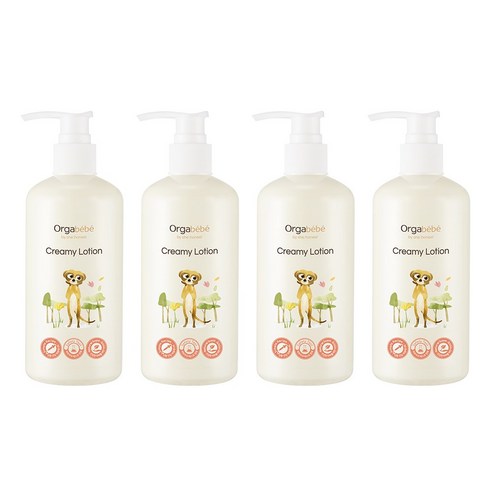 오가베베 아기 로션 크리미로션 베이비 초고보습 바디 얼굴 유아, 4개, 300ml