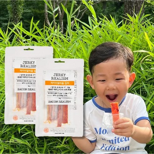 져키 리얼리즘 육포 무항생제 한돈 어린이 아기 육포 아이간식 50g, 2개, 김치(약간매운맛)