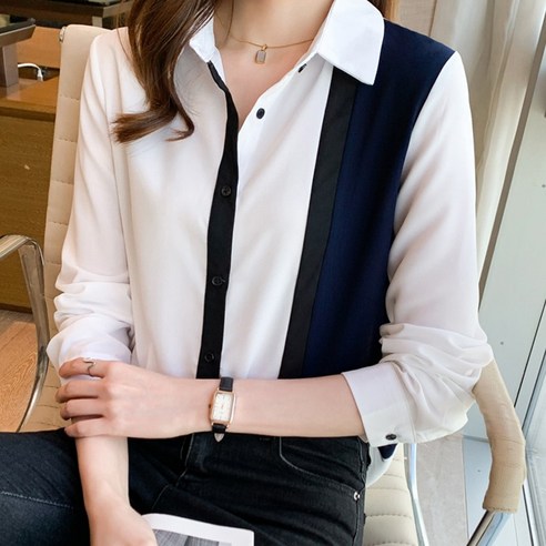 여성 봄가을 블라우스 정장 긴팔 셔츠 모조에스핀
