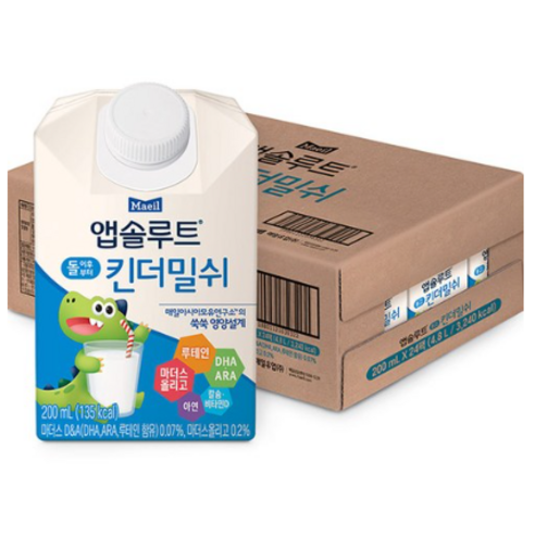앱솔루트 킨더밀쉬 200ml, 우유맛 트루맘니플 앱솔루트 킨더밀쉬 200ml, 우유맛 트루맘니플