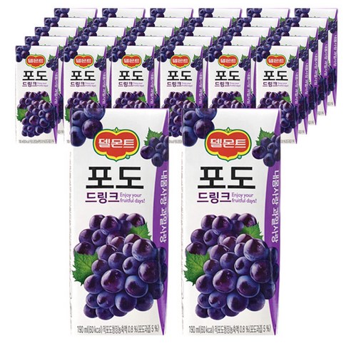 델몬트 드링크 포도 190ml x 32 팩입 1세트, 32개