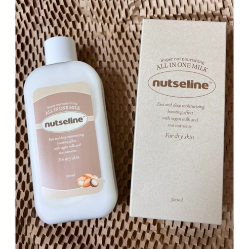 본사정품] 넛세린 슈퍼 넛 올인원 밀크 300ml nutseline 올인원밀크로션 넛세린너리싱로션 넛세린올인원로션 넛세린페이스+바디로션 보습/각질/비건로션 넛세린비건밀크로션대용량, 1개