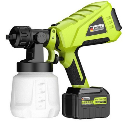 독일기술 무선 페인트 스프레이건 분사기 도색 도장 전동 충전식 페인트건 분무기 에어 후끼, 10단 리튬 배터리2+노즐5, 1세트