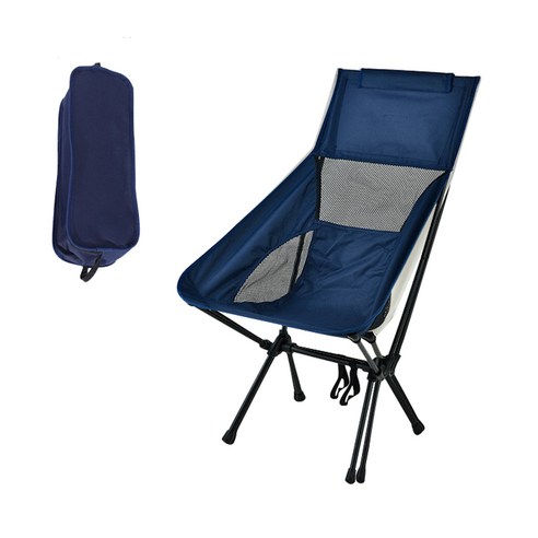 초경량 캠핑 백패킹 휴대용 접이식 의자 아웃도어 낚시 폴딩 체어, 블루, 1개