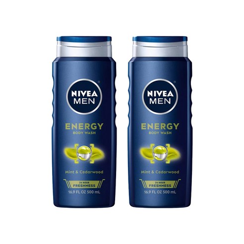 니베아 남성용 에너지 바디 워시, 500ml, 2개