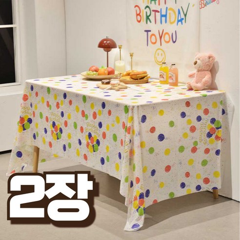 노마지니 홈파티 생일파티용품 테이블 식탁보, 2개, 풍선