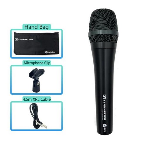 Sennheiser E945 다이나믹 마이크 유선 슈퍼 카디오이드 성능 라이브 보컬 가라오케 교회, 02 E945 and XRL, 1개