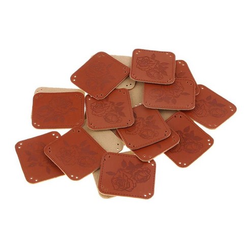의류 가방에 대 한 20pcs PU 가죽 라벨, 큰 장미