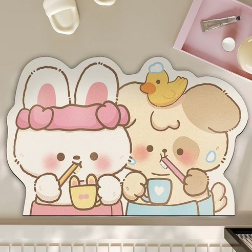 태쓰 빨아쓰는 규조토 욕실발매트 화장실매트 주방매트, 1개, 치카치카