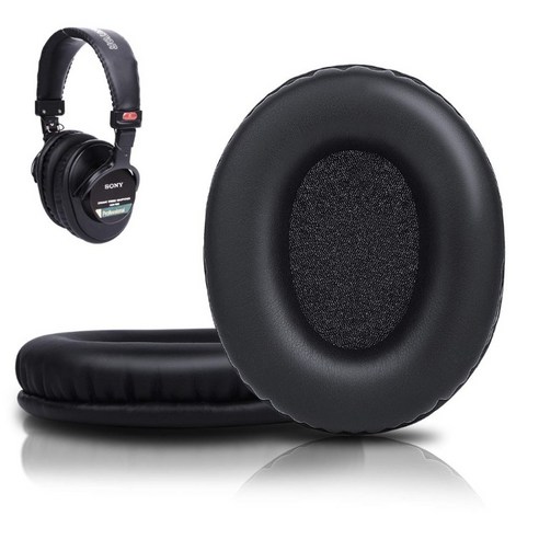 소니 MDR 7506 이어패드 V6 900ST 헤드셋 커버 이어패드 헤드폰 이어 패드 쿠션 스펀지 캡 교체, 가죽 1쌍(7506)