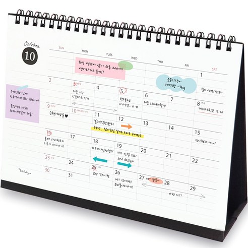 아이씨엘디자인 Desk Scheduler Calendar 2024 라지, 블랙, 1개 블랙 × 1개 섬네일