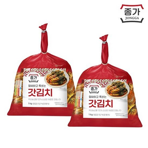 종가 종가집 갓김치 2kg (1kg*2팩), 2개, 1000g 종가수산 Best Top5