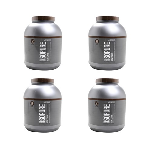 이소퓨어 로우 카브 프로틴 파우더 단백질 보충제 더치 초콜릿, 4개, 2.04kg