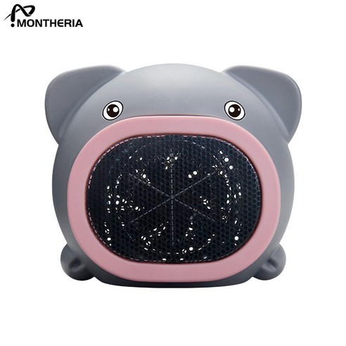 MONTHERIA 몬테리아 온풍기 전기난로 사무실 가정용 온풍기 미니히터, 돼지  회색450W, 돼지  회색450W