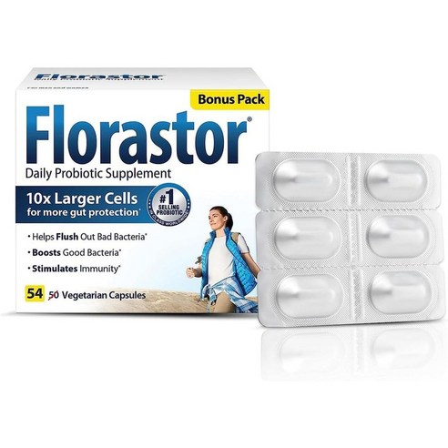 Florastor 여성과 남성을 위한 플로라스토르 데일리 프로바이오틱스 보충제 - 건강에 도움이 되는 것으로 입증된 사카로미세스 불라디 CNCM I-745(54캡슐) 4팩, 54정