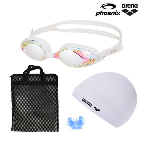 PN-405M 와이드뷰 미러수경 물안경 수영 4종세트, PN-405M(클리어)