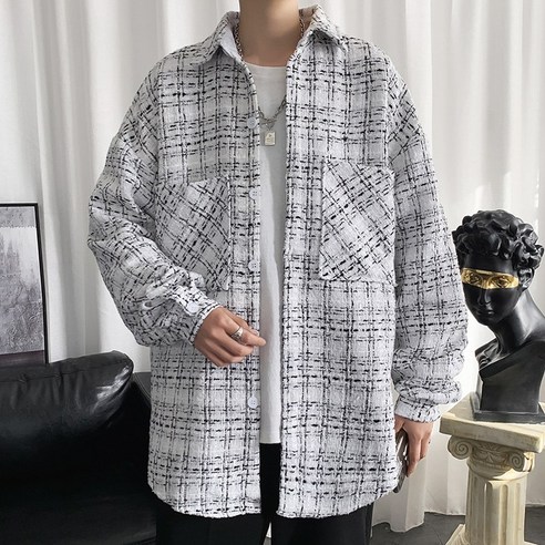 DFMEI 패션 | 새로운 남성 봄과 코트 맞춤형 레트로 패션 느슨한 모직 코트 셔츠