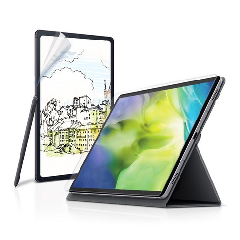 다이아큐브 2021 아이패드 갤럭시탭 저반사 사각사각 종이질감 시력보호 블루라이트차단 액정보호필름 2매입, iPad Pro 12.9(5세대 2021), 시력보호 저반사 지문방지(2매)