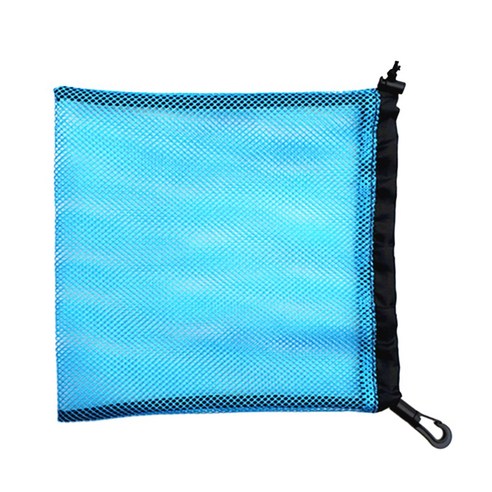 골프 탁구 스쿠버 다이빙 및 스노클링 용 DRAWSTRING MESH GEAR BAG, Blue