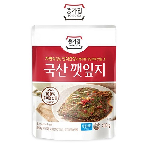 종가집 국산 깻잎지 200g 엄마손맛, 1개