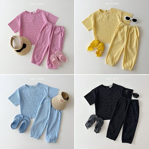 데일리베베 기획) 조거플리츠세트 유아동상하세트 여름상하복 등원룩 어린이집 키즈룩 주니어룩 여름아동복
