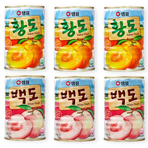 샘표 황도 400g 3개 +백도 400g 3개