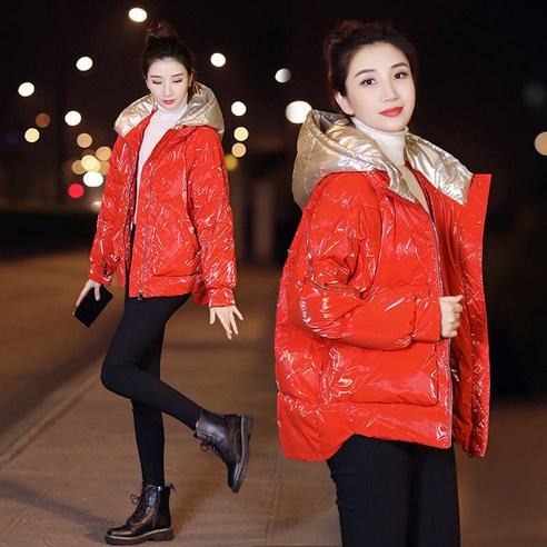 [다운] 짧은 재킷 새로운 한국어 스타일 패션 겨울 의류 밝은 얼굴 워시 프리 작은 코트