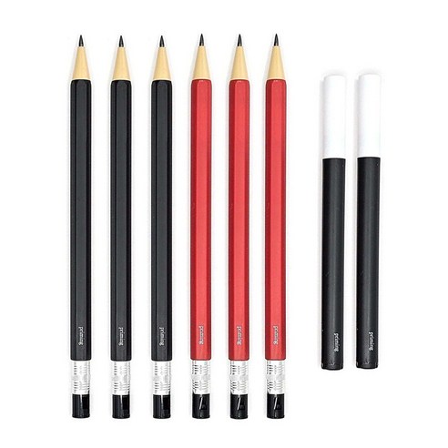 프라이밍 눌러쓰는 연필 세트(연필 6자루 + 전용심4P 2통) 편리하고 실용적인 연필 세트