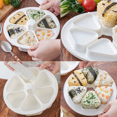 코리아 삼각김밥틀 6구 주먹밥메이커 김밥메이커, 1개, 화이트