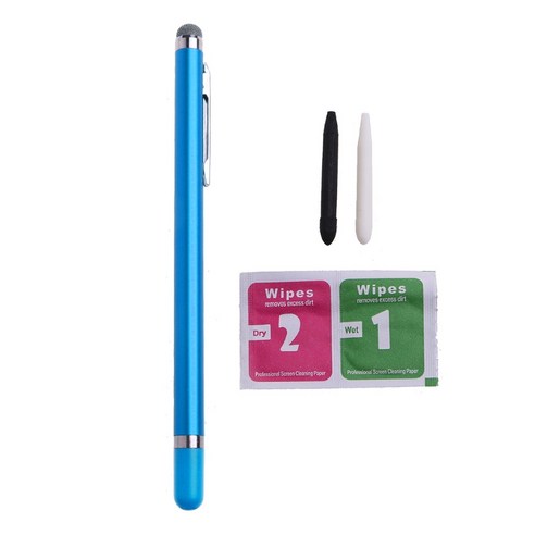 터치펜 펜2 in 1 용량 성 스타일러스 파이버 팁 실리콘 팁 고감도 및 정밀 범용 스크린 드로잉, BL