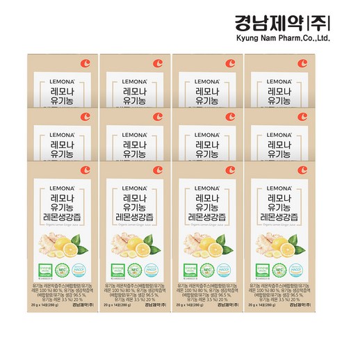 경남제약 레모나 유기농 레몬생강즙, 168개, 20g