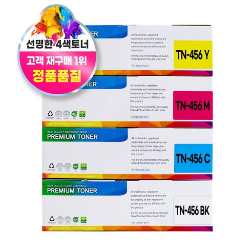 브라더 TN-456 HL-L8360CDW HL-L8260CDN MFC-L8900CDW MFC-L8690CDW, 1개, 4색