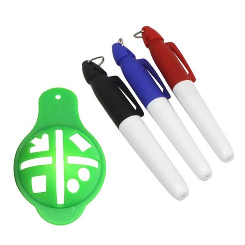 YSSHOP 골프 공 라이너 마커 라인 드로잉 정렬 도구 3 마커, 초록, 플라스틱