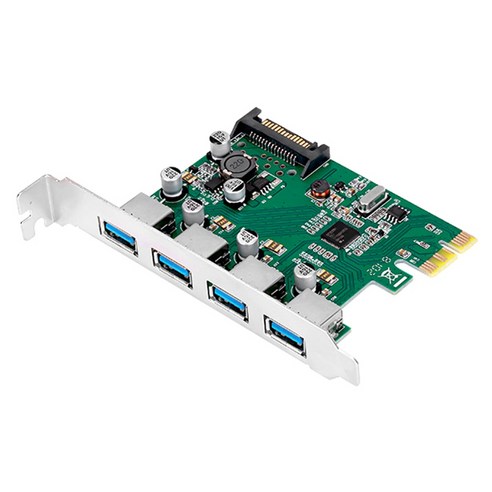 Retemporel PCIe-USB3.0 4포트 어댑터 카드 PCIe2.0 핫 스왑 가능한 PCI Express2.0 표준 준수, 1개