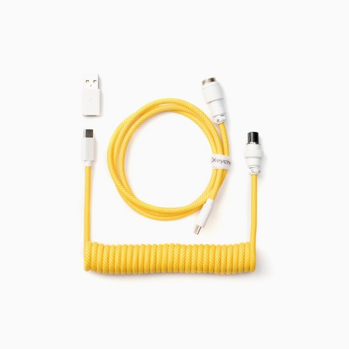 키크론 파스텔 항공 케이블 코일 USB C타입 옐로우