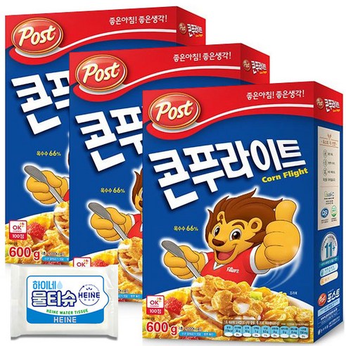 포스트 콘푸라이트 시리얼 600gx3개입 + 물티슈, 600g, 2세트