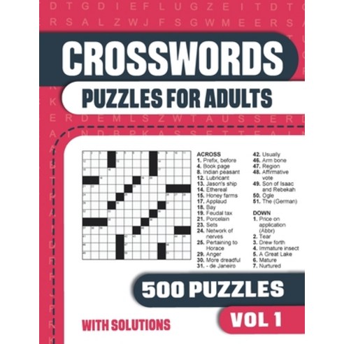 Crosswords Puzzles for Adults: Crossword Book with 500 Puzzles for Adults. Seniors and all Puzzle Bo... Paperback, Independently Published, English, 9798709428942
