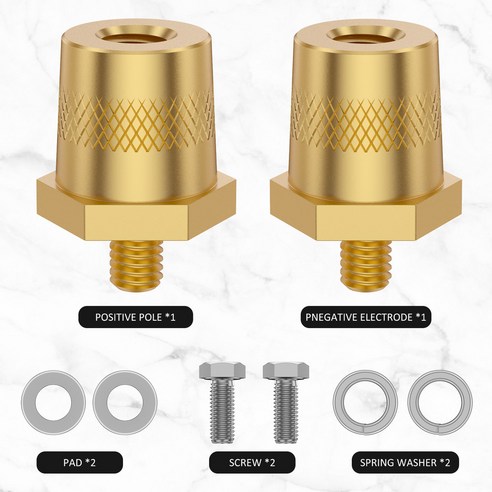 배터리 폴 어댑터 황동 터미널 커넥터 나사 설치 톤 포스트 키트 2023 포함, [01] 금, 1개