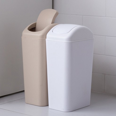 리빙공감 더 길어진 쓰레기통 휴지통, 12L, 화이트