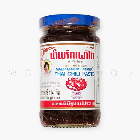 태국 MAEPRANOM 타이 칠리 페이스트 513g / THAI CHILI PASTE 메프라놈 쌀국수 똠양꿍 팟타이 고추장, 4개