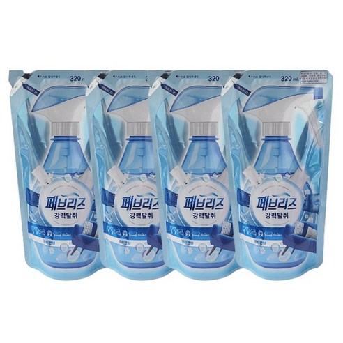 페브리즈 섬유탈취제 상쾌한향 리필, 320ml, 4개