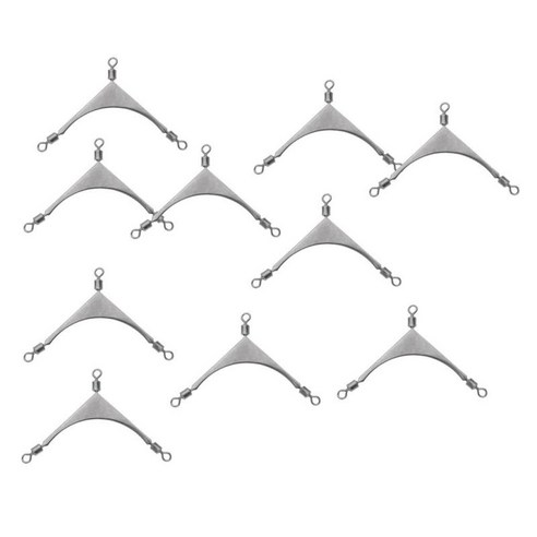 10Pcs 물고기 롤링 극 회전 3 웨이 스테인레스 스틸 낚시 회전 2 #, 실버