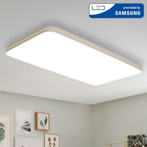 LED 국산 초슬림 포미 골드 거실등 60W 삼성칩 조명 플리커프리 주광색, 화이트