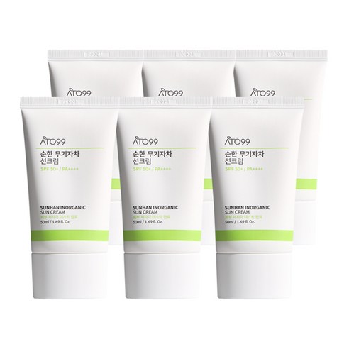 아토99 순한 무기자차 선크림 SPF 50+ PA++++, 50ml, 6개