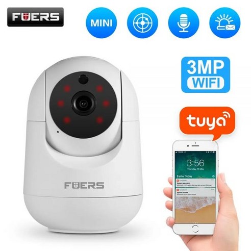 Fuers-3MP IP 카메라 Tuya 스마트 홈 실내 와이파이 무선 감시 자동 추적 CCTV 보안 아기 애완 동물 모니터, AU 플러그, 3MP camera, 19.3MP camera - AU 플러그