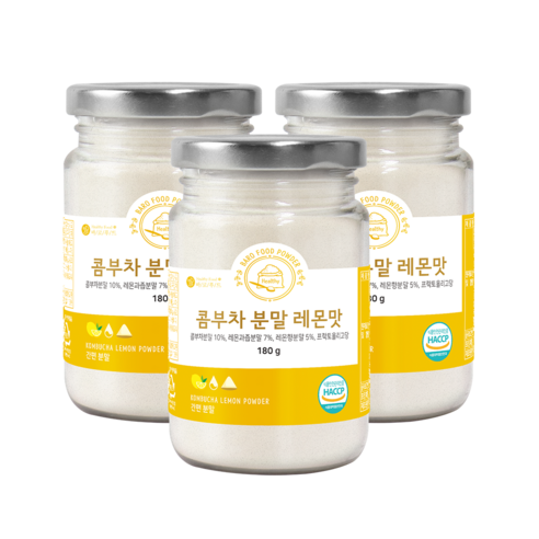 바로푸드 콤부차 분말 레몬맛, 180g, 3개