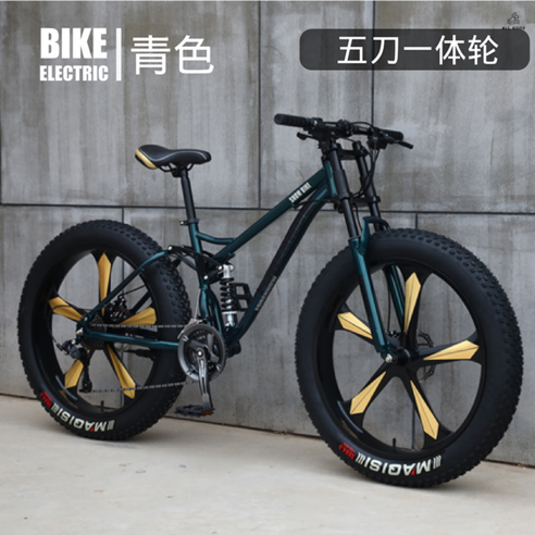 바퀴두꺼운자전거 팻자전거 풀샥 광폭타이어 오프로드 다운힐 mtb MTB, 27단, 24인치, 화이트 오발이 휠
