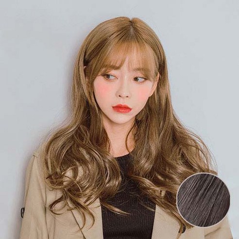 가발매니아 리치펌 글램루즈 5헤어피스 49cm 똑딱이 붙임머리 (제디원사), 내츄럴브라운, 1개